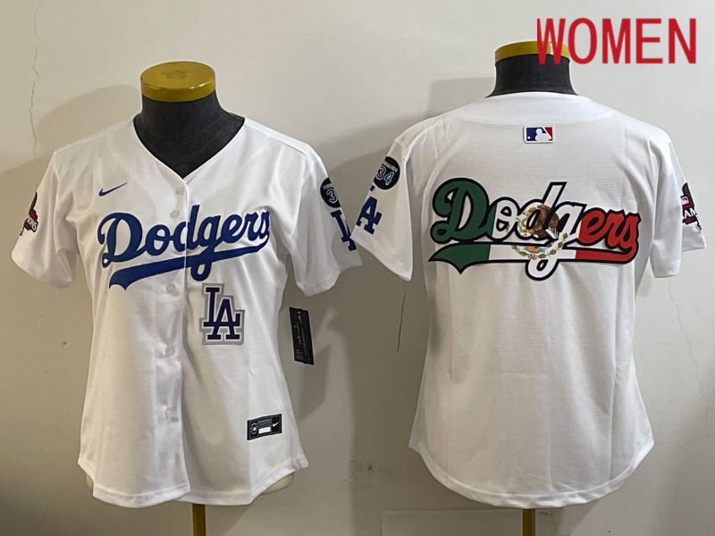 Women Los Angeles Dodgers Blank White Game 2024 Nike MLB Jersey style 12094